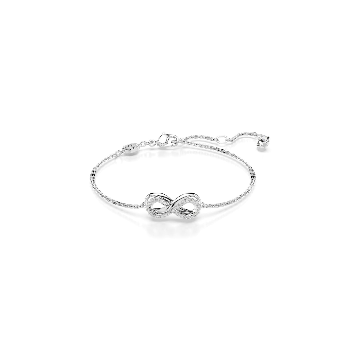 Pulsera Hyperbola, Símbolo del infinito, Blanca, Baño de rodio