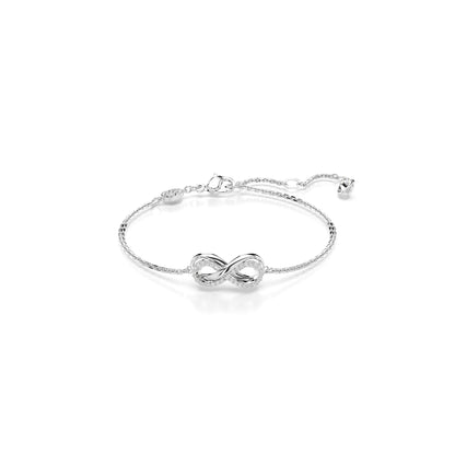 Pulsera Hyperbola, Símbolo del infinito, Blanca, Baño de rodio