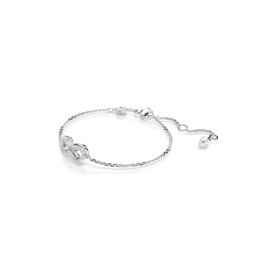 Pulsera Hyperbola, Símbolo del infinito, Blanca, Baño de rodio
