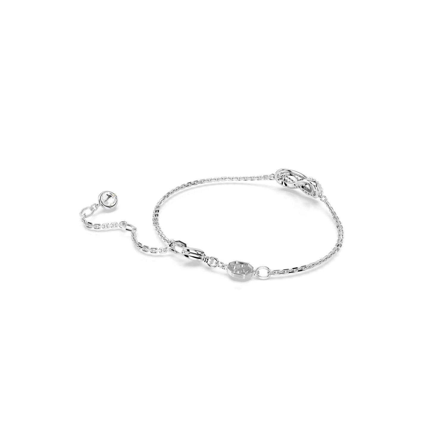 Pulsera Hyperbola, Símbolo del infinito, Blanca, Baño de rodio