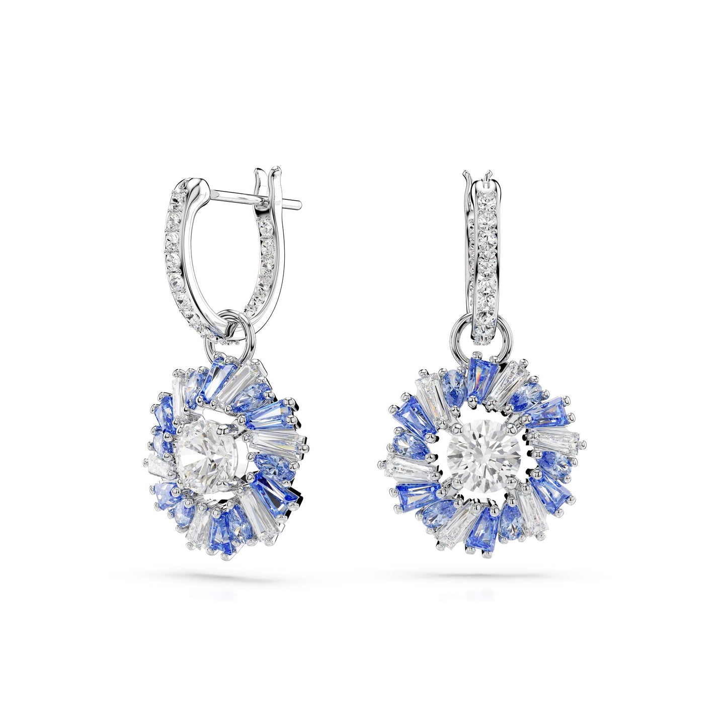 Pendientes Idyllia, Flor, Azules, Baño de rodio