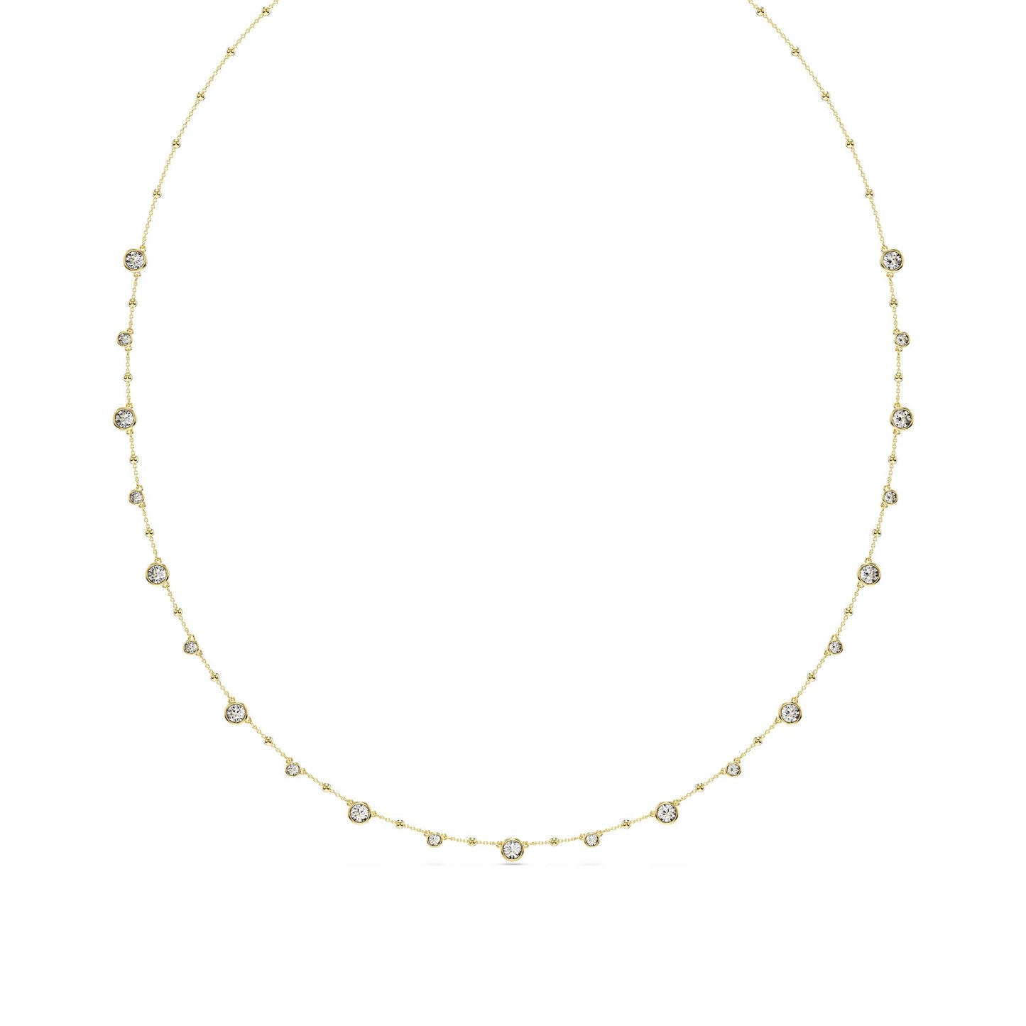 Collar Imber, Talla redonda, Blanco, Baño tono oro
