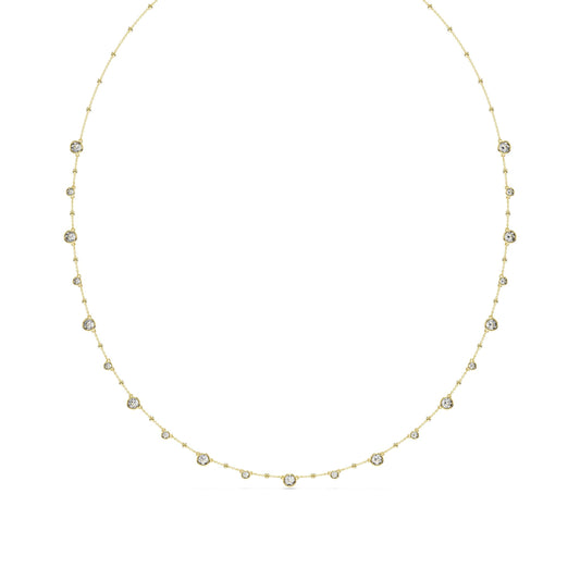 Collar Imber, Talla redonda, Blanco, Baño tono oro
