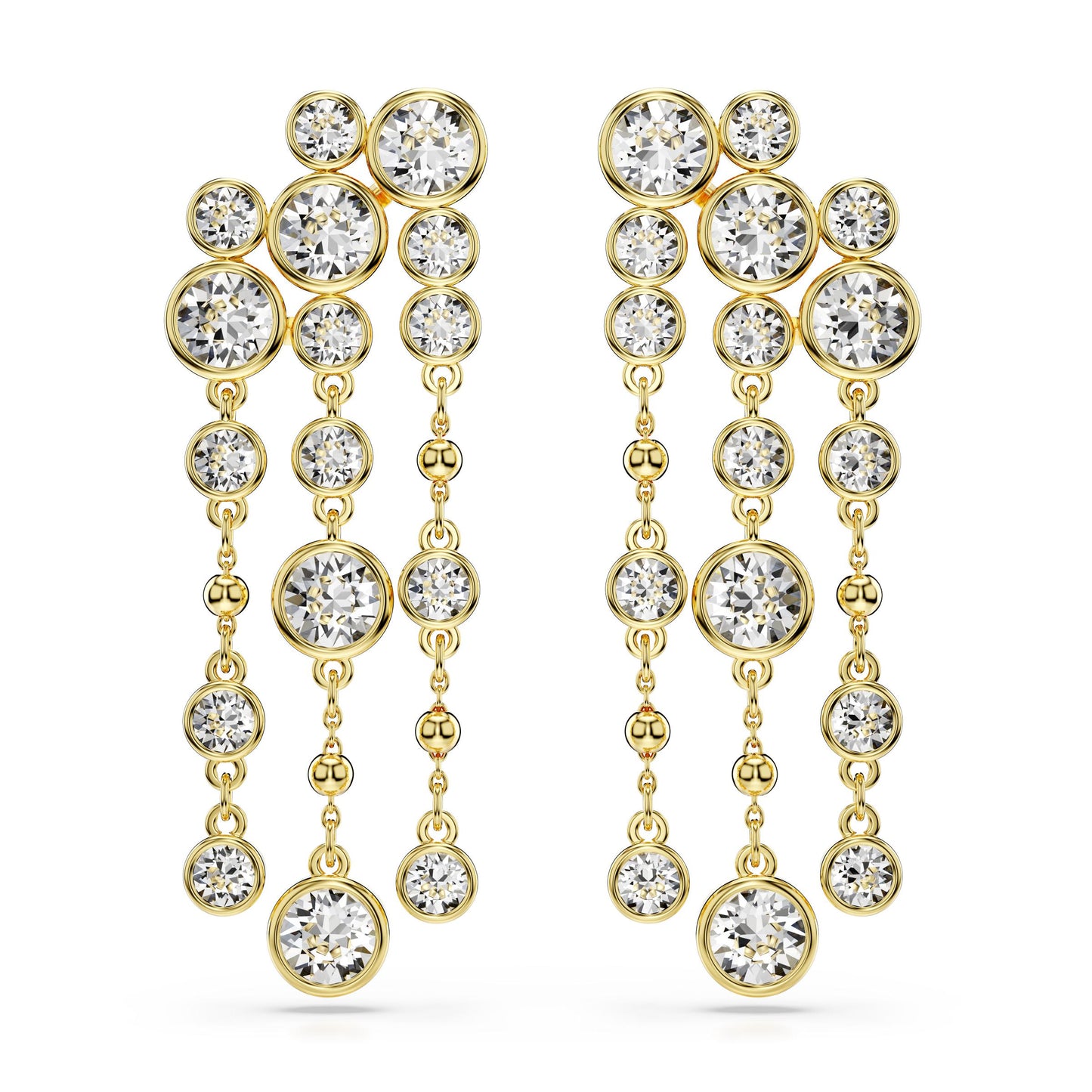 Pendientes Imber, Talla redonda, Araña, Blancos, Baño tono oro