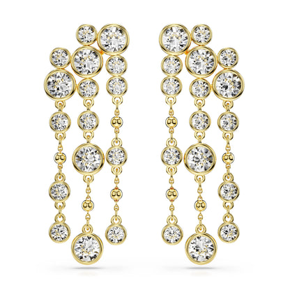 Pendientes Imber, Talla redonda, Araña, Blancos, Baño tono oro