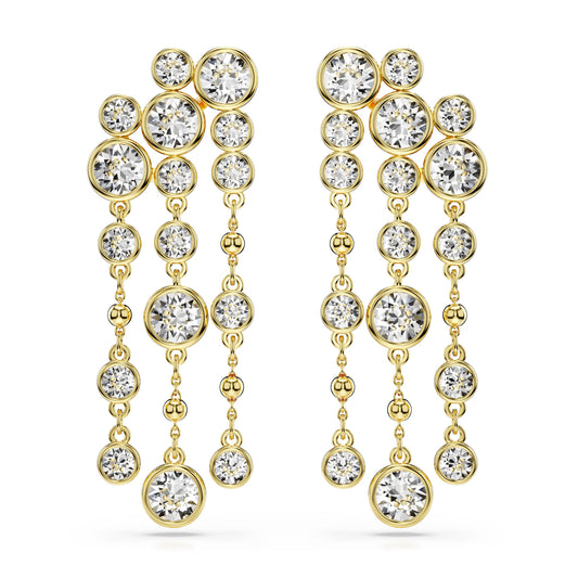 Pendientes Imber, Talla redonda, Araña, Blancos, Baño tono oro