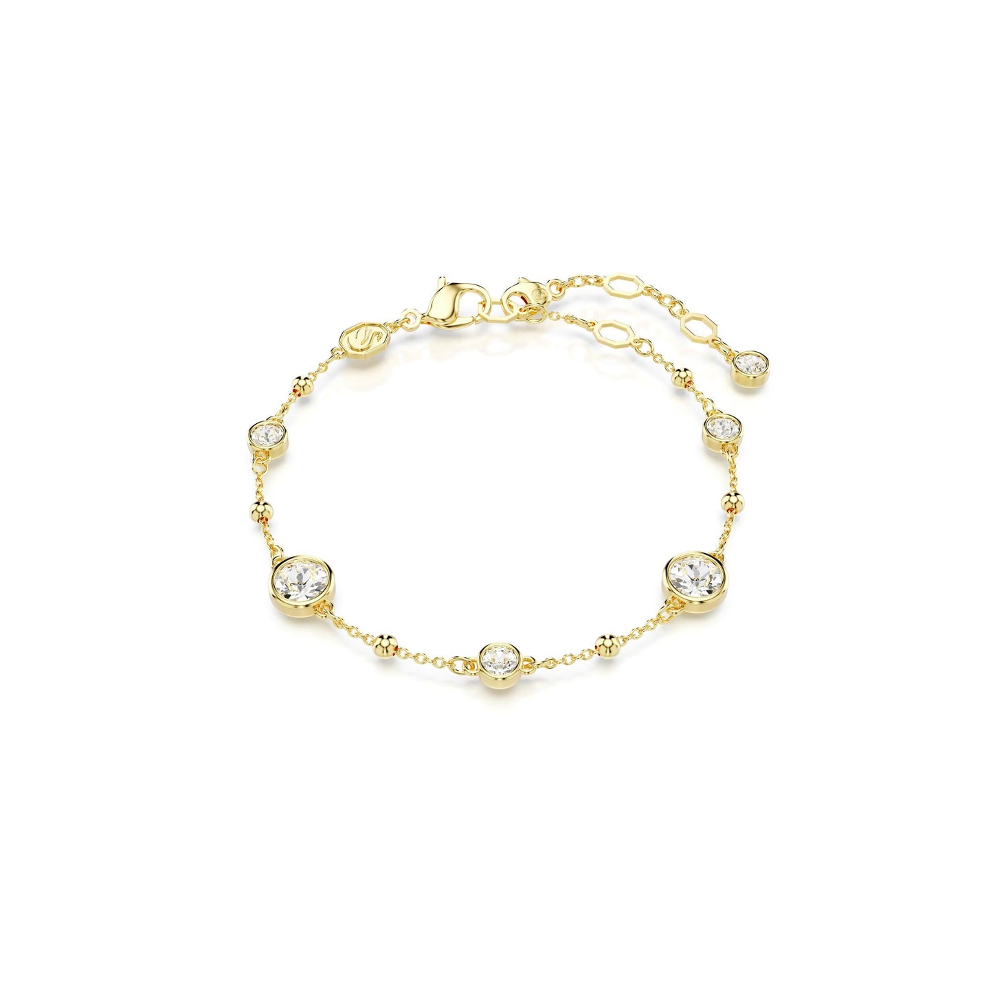 Pulsera Imber, Talla redonda, Blanca, Baño tono oro