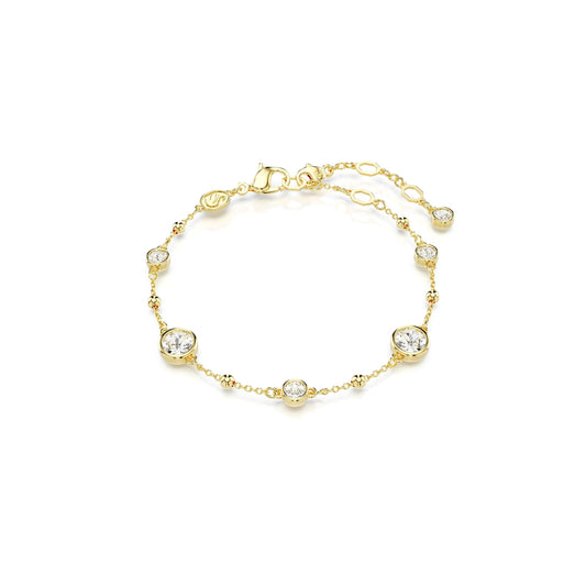 Pulsera Imber, Talla redonda, Blanca, Baño tono oro