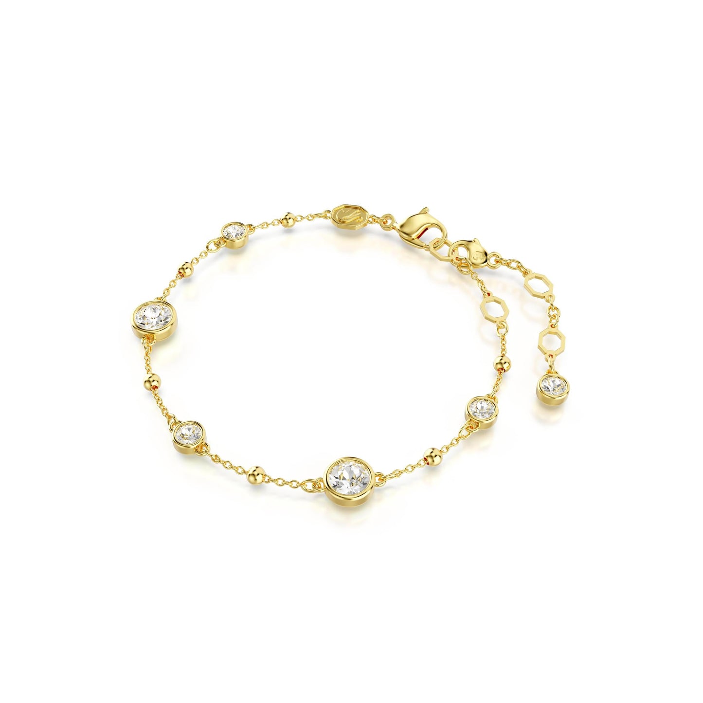 Pulsera Imber, Talla redonda, Blanca, Baño tono oro