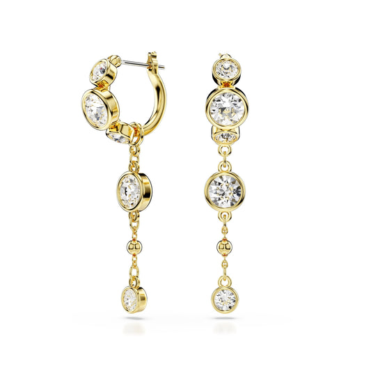 Pendientes Imber, Talla redonda, Blancos, Combinación de acabados metálicos