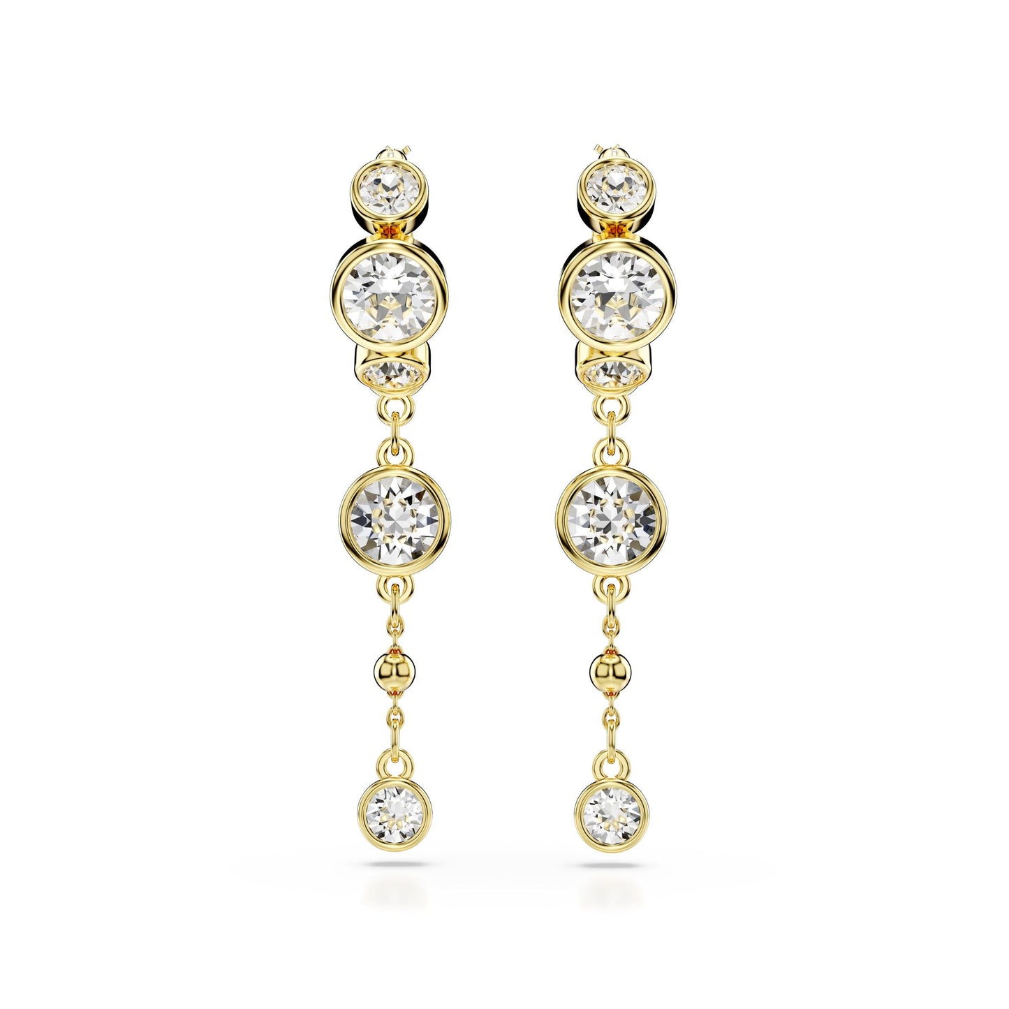 Pendientes Imber, Talla redonda, Blancos, Combinación de acabados metálicos