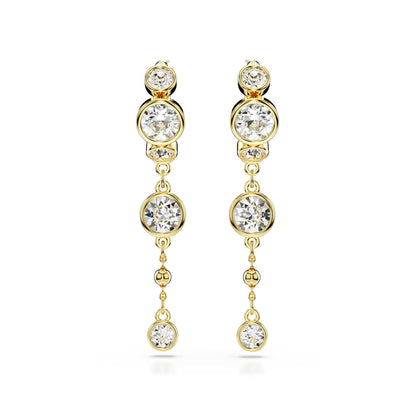 Pendientes Imber, Talla redonda, Blancos, Combinación de acabados metálicos
