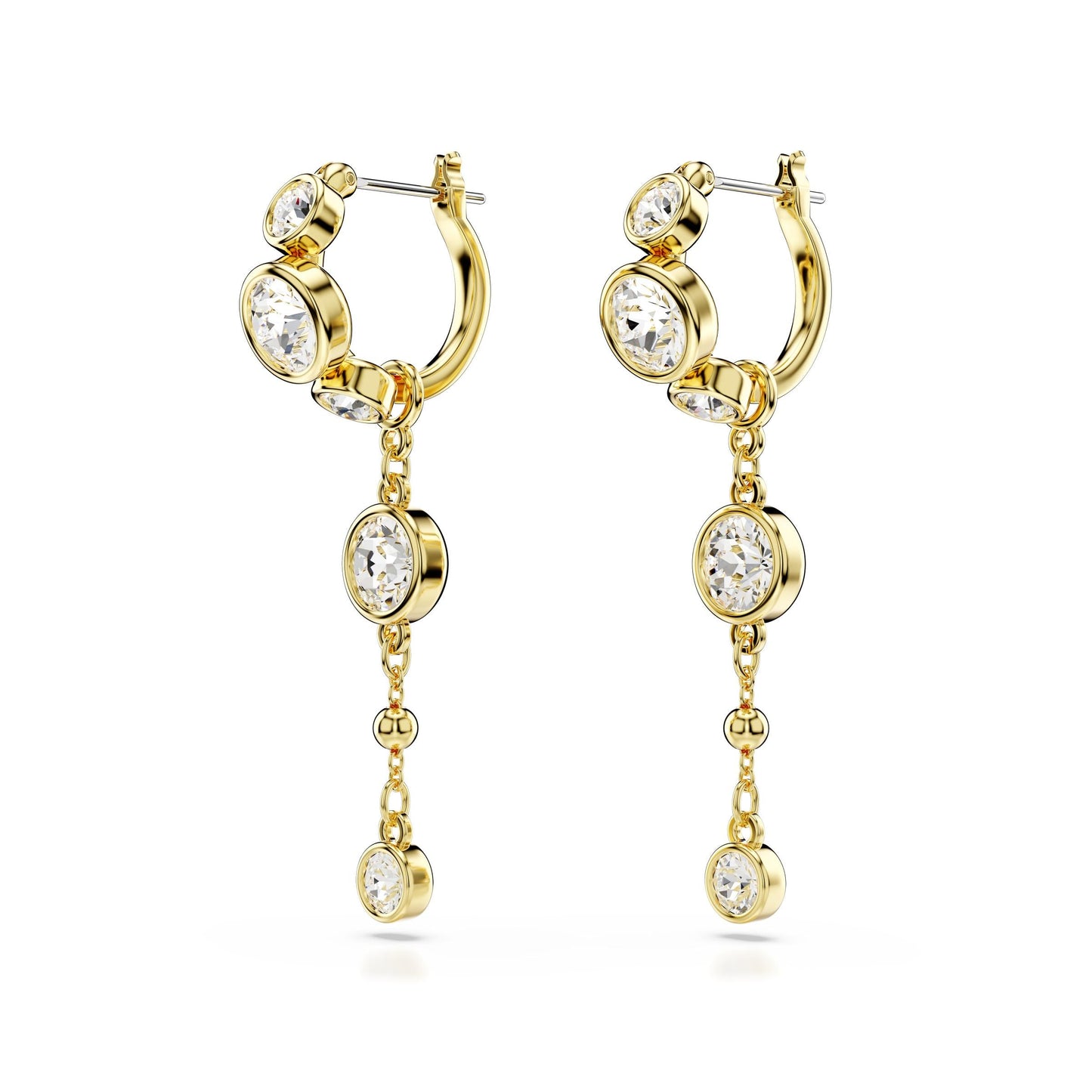 Pendientes Imber, Talla redonda, Blancos, Combinación de acabados metálicos