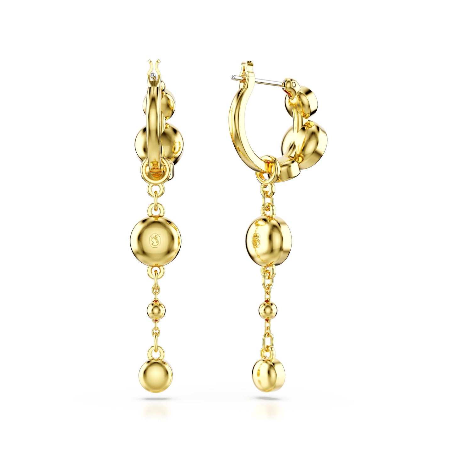 Pendientes Imber, Talla redonda, Blancos, Combinación de acabados metálicos