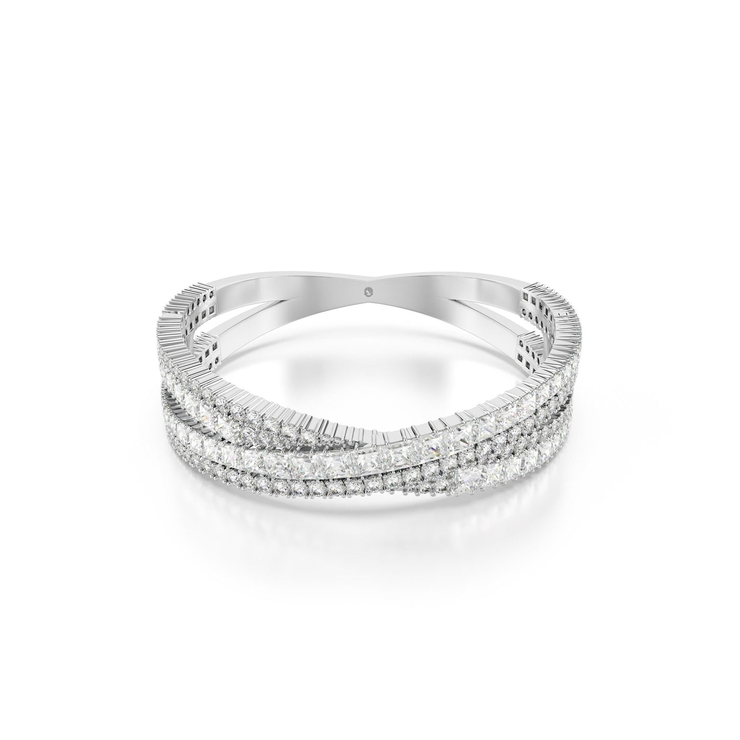 Brazalete Hyperbola, Símbolo del infinito, Blanco, Baño de rodio