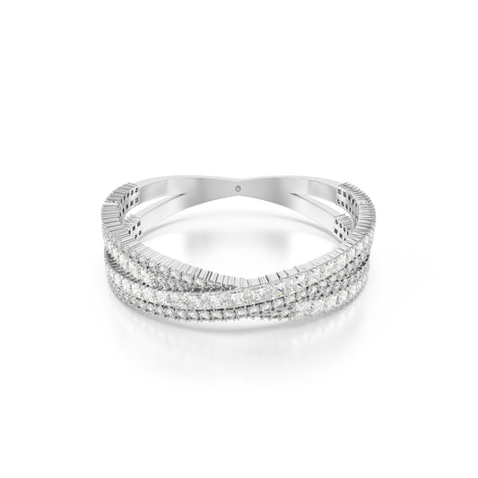Brazalete Hyperbola, Símbolo del infinito, Blanco, Baño de rodio
