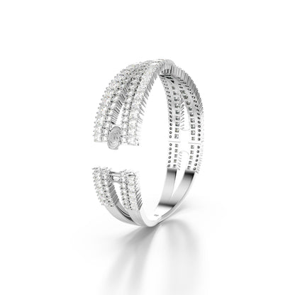Brazalete Hyperbola, Símbolo del infinito, Blanco, Baño de rodio