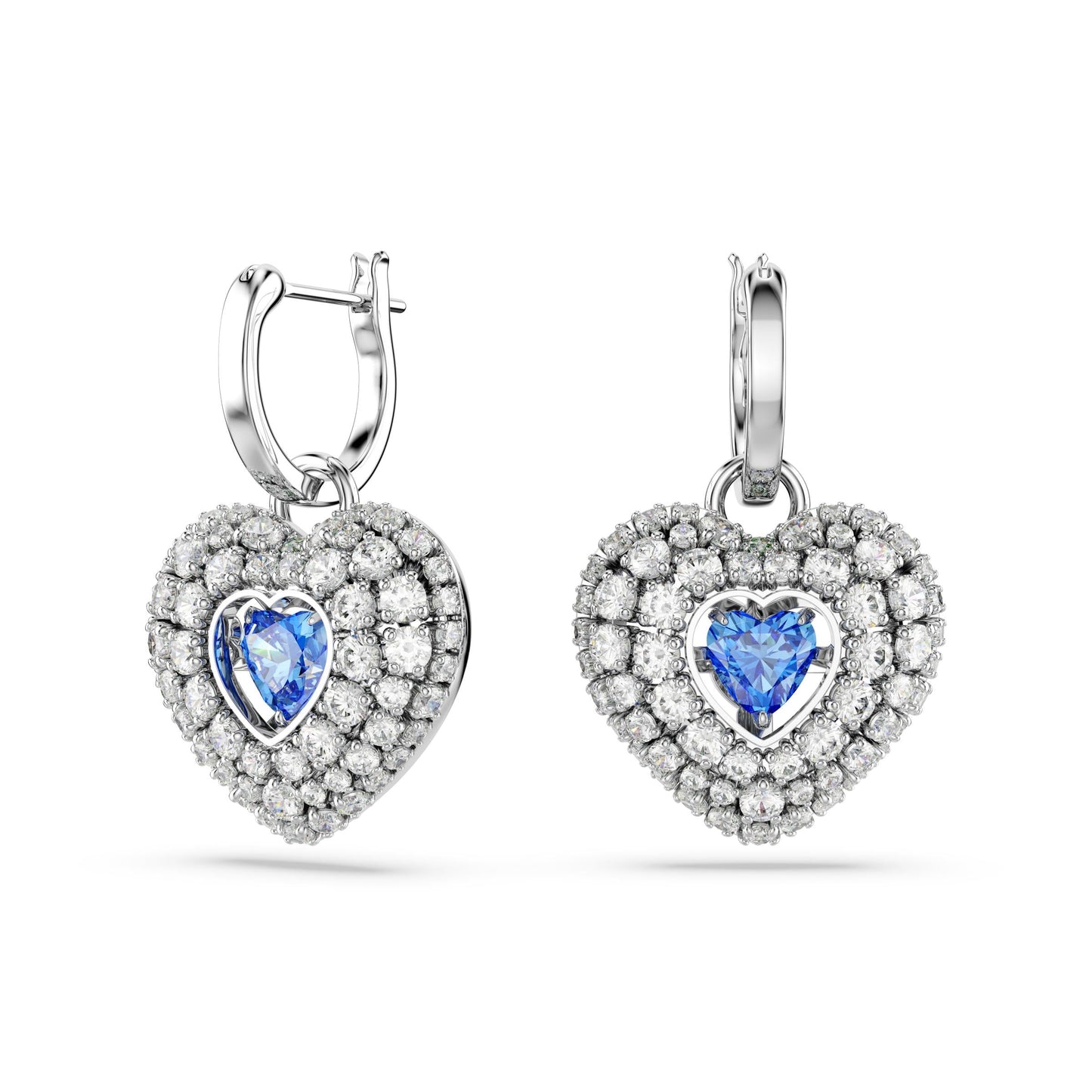 Pendientes Hyperbola, Corazón, Azules, Baño de rodio