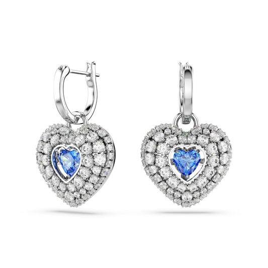 Pendientes Hyperbola, Corazón, Azules, Baño de rodio