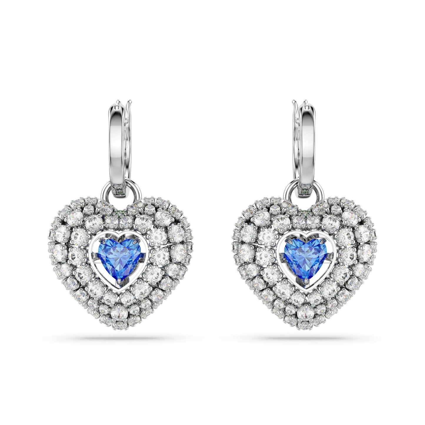 Pendientes Hyperbola, Corazón, Azules, Baño de rodio