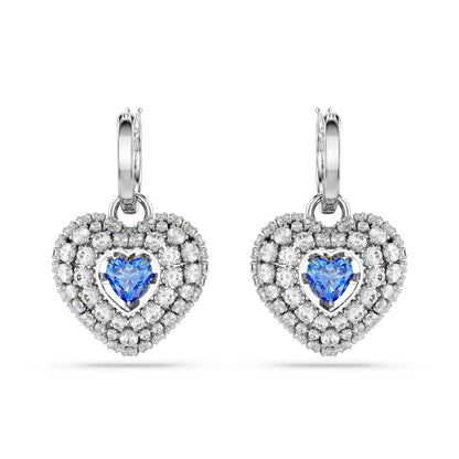 Pendientes Hyperbola, Corazón, Azules, Baño de rodio