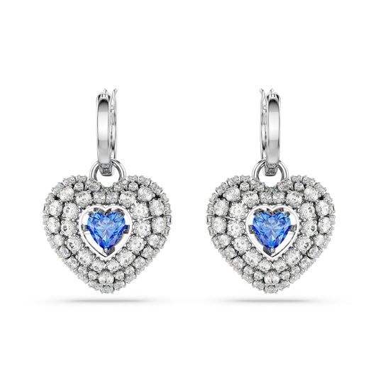 Pendientes Hyperbola, Corazón, Azules, Baño de rodio