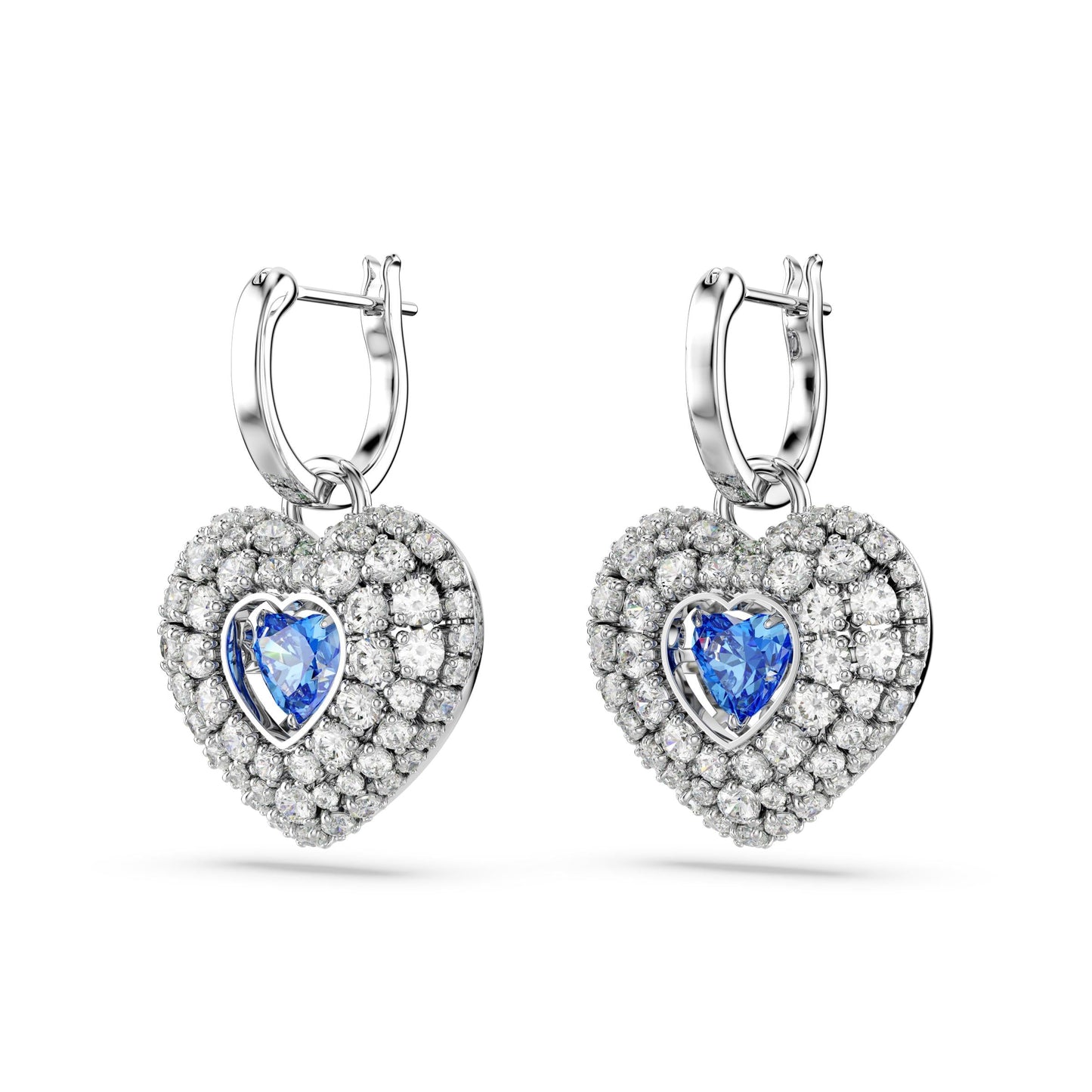 Pendientes Hyperbola, Corazón, Azules, Baño de rodio