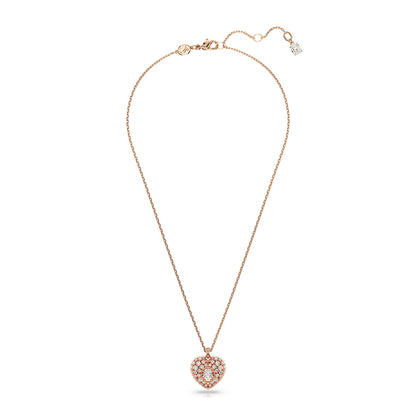 Colgante Hyperbola, Corazón, Blanco, Baño tono oro rosa