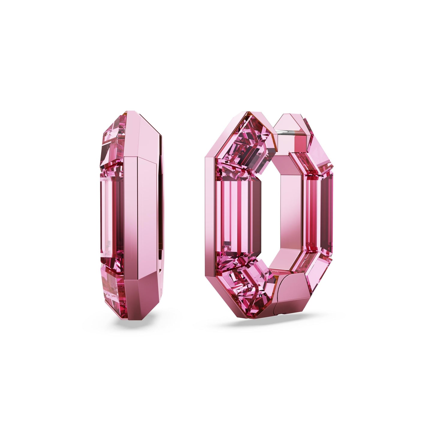 Pendientes de aro Lucent, Forma octagonal, Pequeños, Rosas