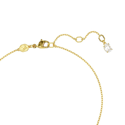 Colgante Hyperbola, Talla octogonal, Crystal Pearls, Corazón, Rosa, Baño tono oro