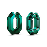 Pendientes de aro Lucent, Forma octagonal, Pequeños, Verdes