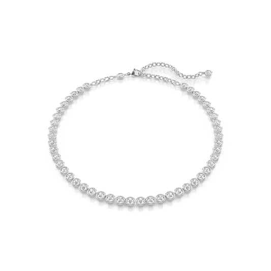 Collar Imber Tennis, Talla redonda, Blanco, Baño de rodio