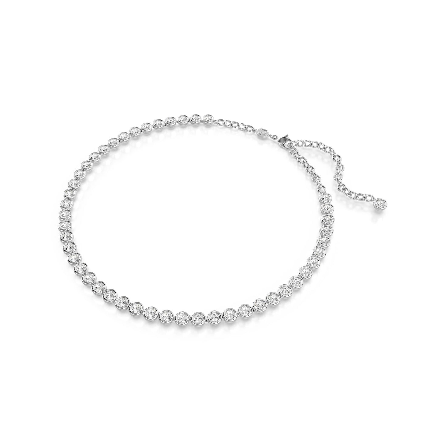 Collar Imber Tennis, Talla redonda, Blanco, Baño de rodio