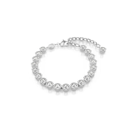 Pulsera Imber Tennis, Talla redonda, Blanca, Baño de rodio