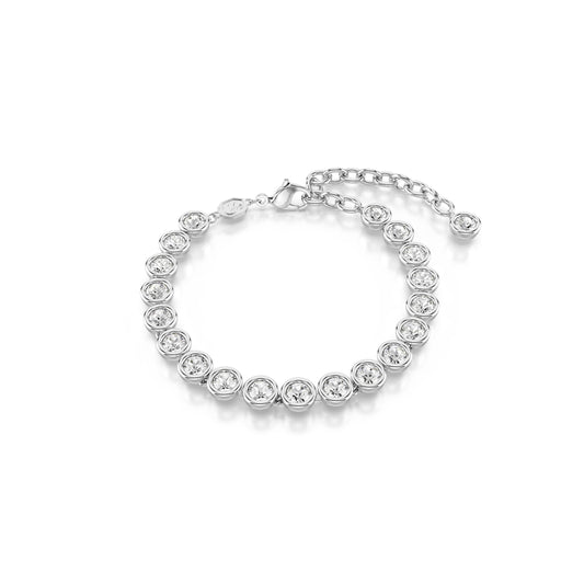 Pulsera Imber Tennis, Talla redonda, Blanca, Baño de rodio