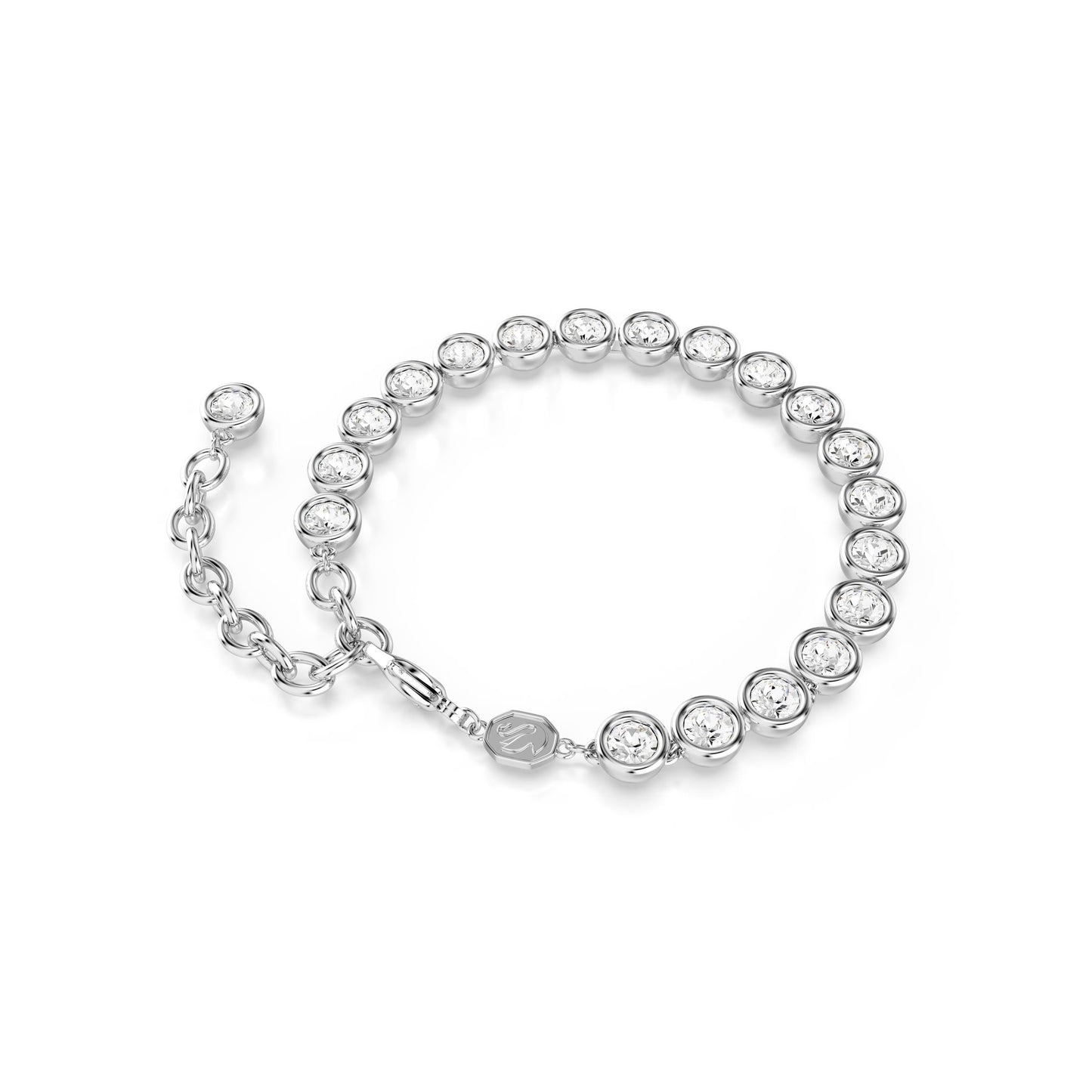 Pulsera Imber Tennis, Talla redonda, Blanca, Baño de rodio