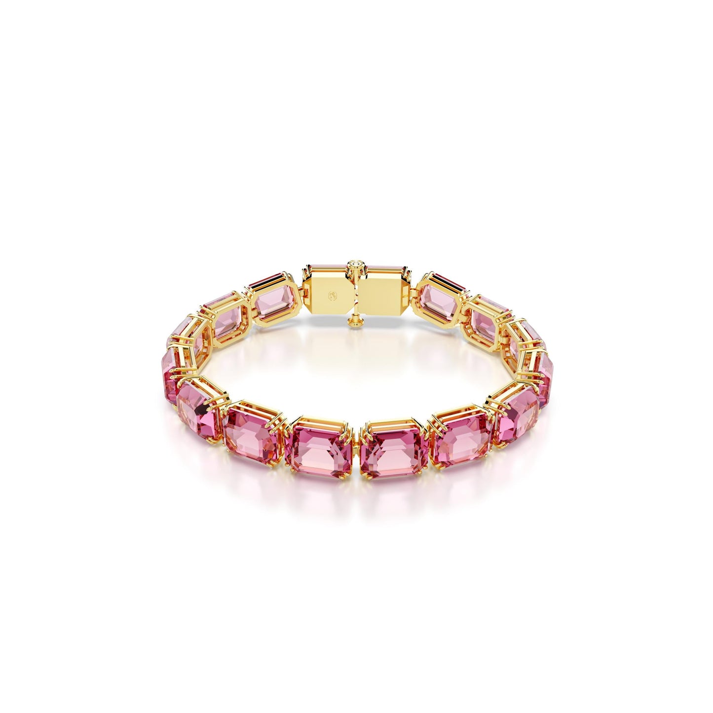 Pulsera Millenia, Talla octogonal, Rosa, Baño tono oro