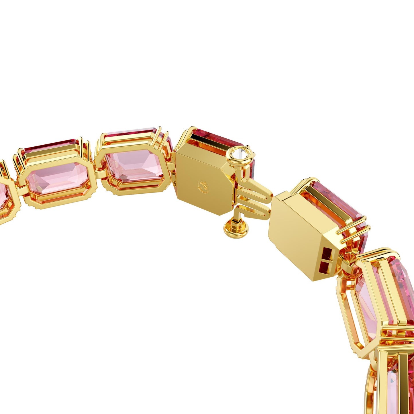 Pulsera Millenia, Talla octogonal, Rosa, Baño tono oro