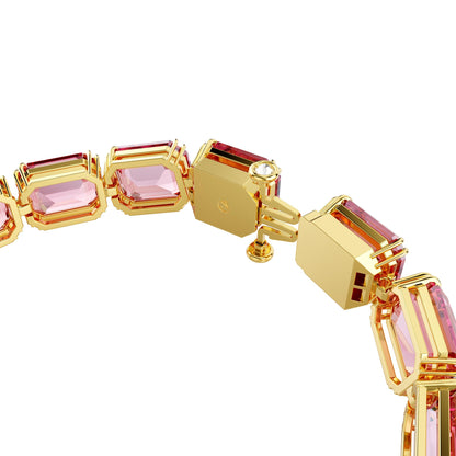 Pulsera Millenia, Talla octogonal, Rosa, Baño tono oro