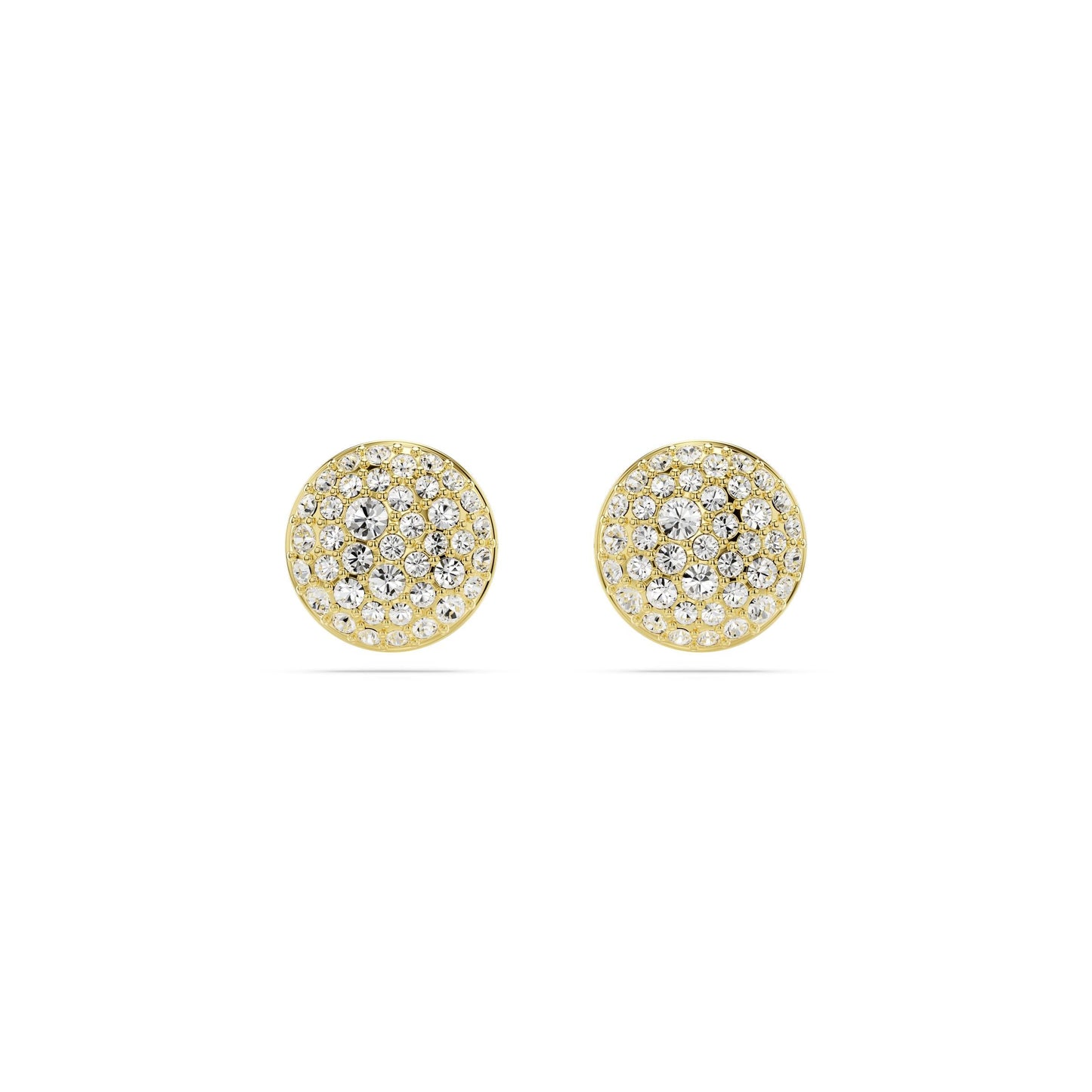 Pendientes de botón Sublima, Blancos, Baño tono oro