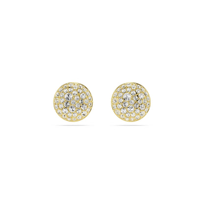Pendientes de botón Sublima, Blancos, Baño tono oro