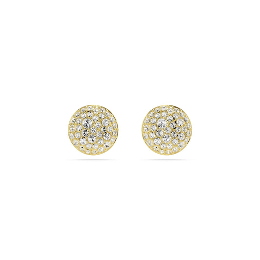 Pendientes de botón Sublima, Blancos, Baño tono oro