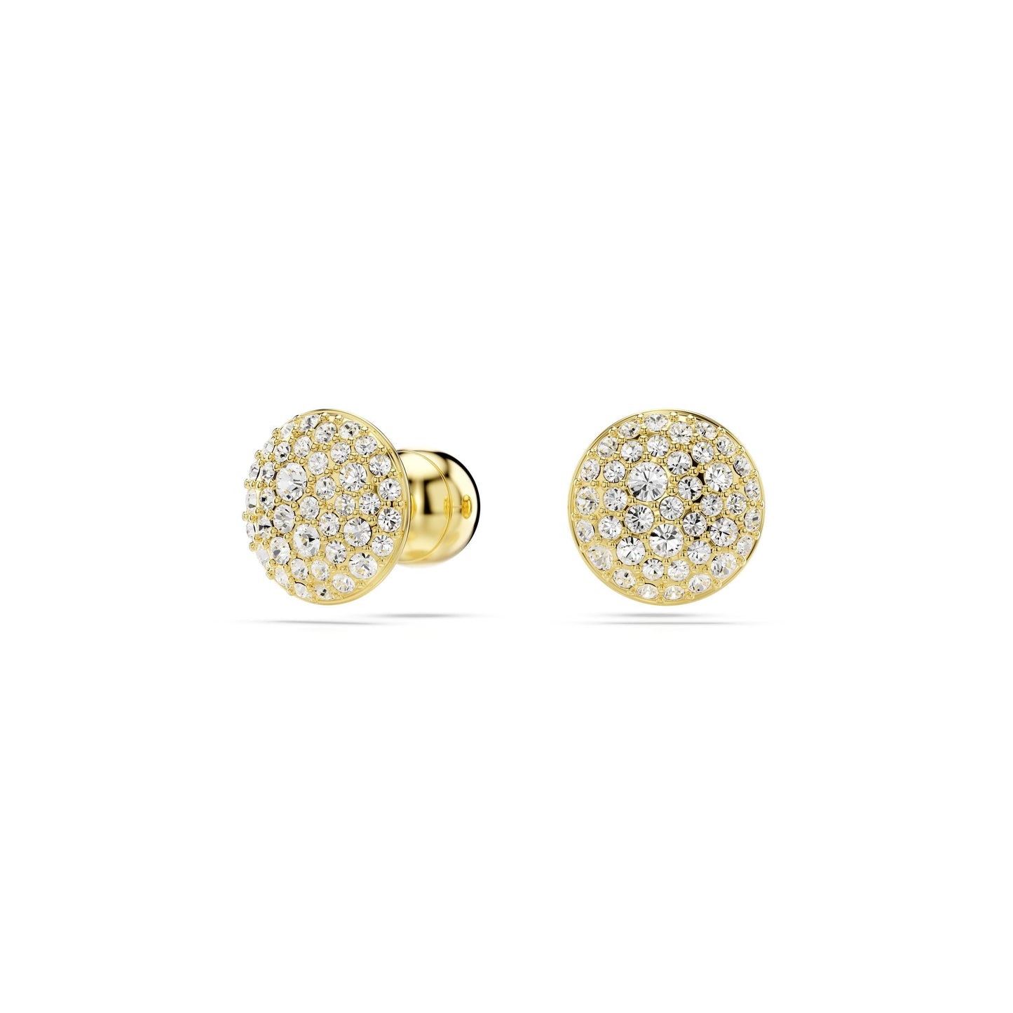 Pendientes de botón Sublima, Blancos, Baño tono oro