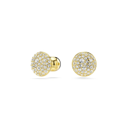 Pendientes de botón Sublima, Blancos, Baño tono oro