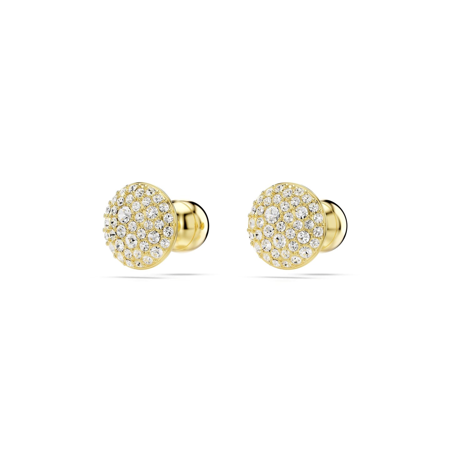 Pendientes de botón Sublima, Blancos, Baño tono oro
