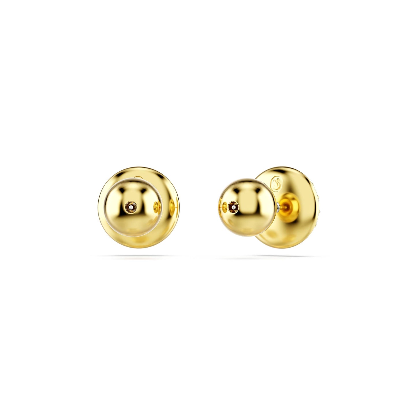Pendientes de botón Sublima, Blancos, Baño tono oro