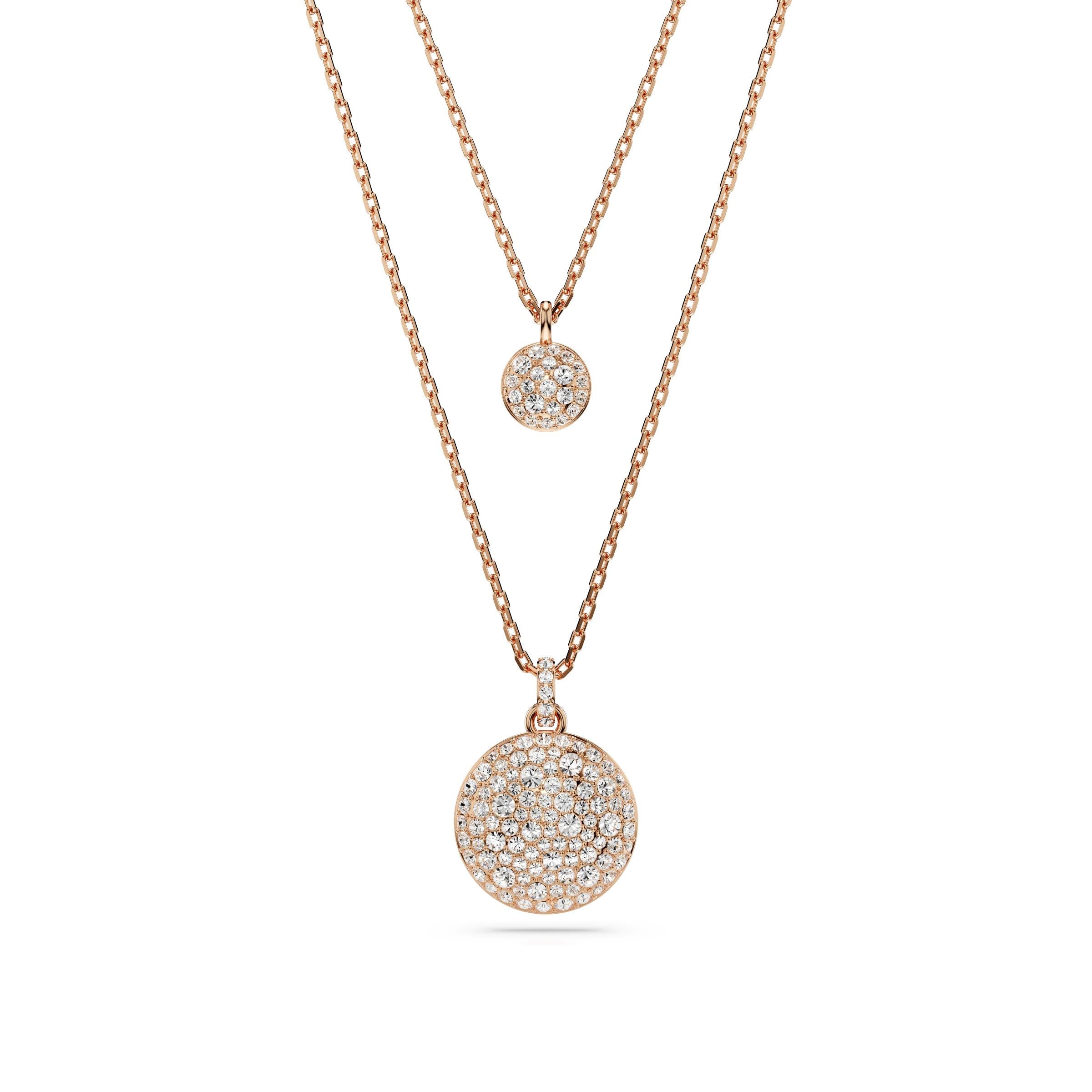 Colgante en capas Sublima, Blanco, Baño tono oro rosa – Swarovski Panamá