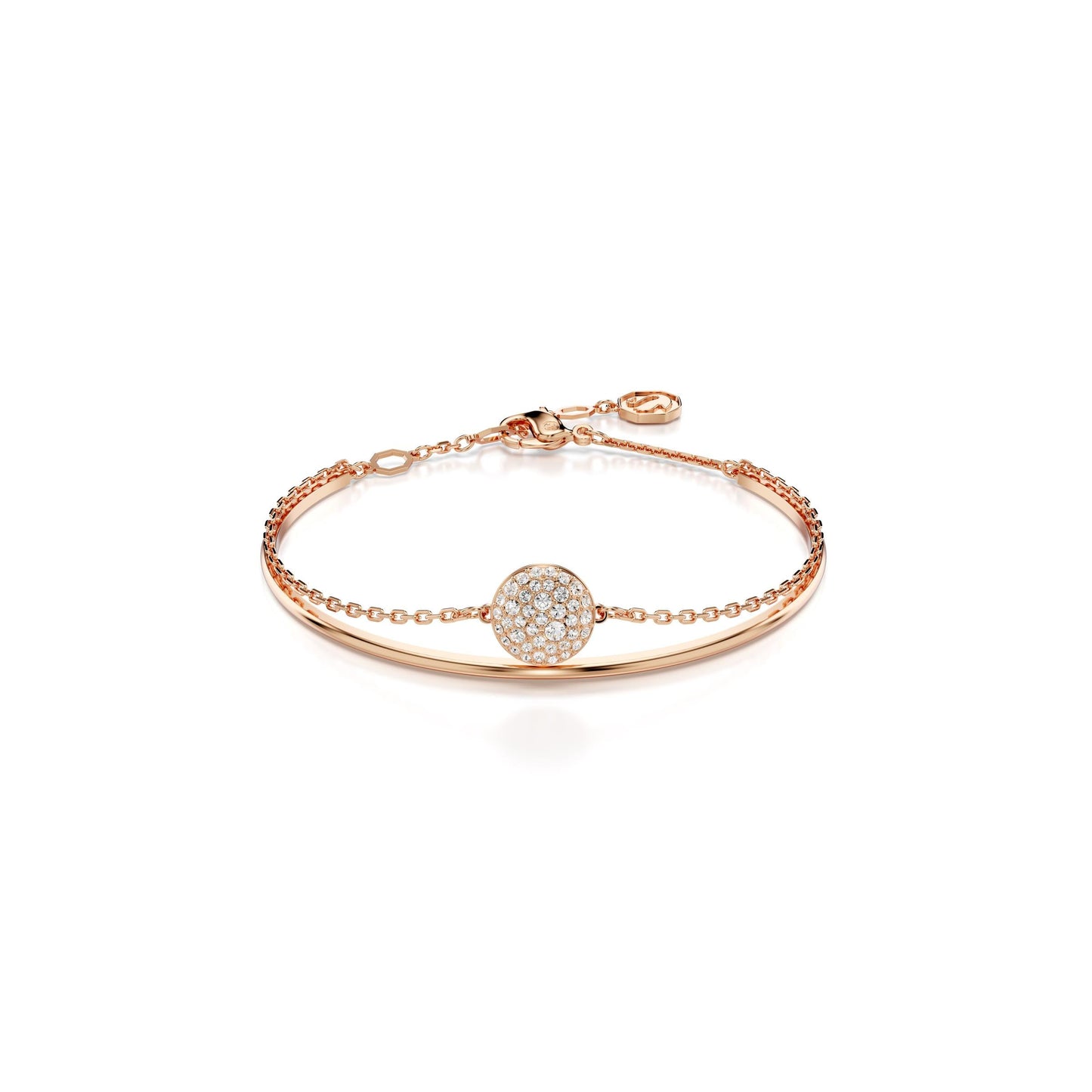 Brazalete Meteora, Blanco, Baño tono oro rosa