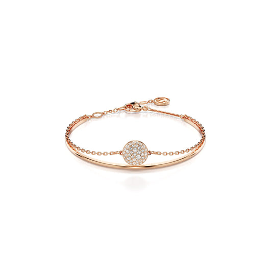 Brazalete Meteora, Blanco, Baño tono oro rosa