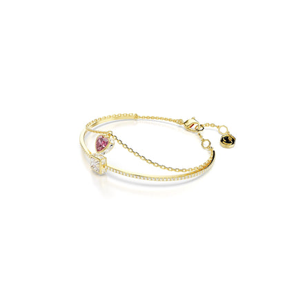 Brazalete Chroma, Corazón, Rojo, Baño tono oro